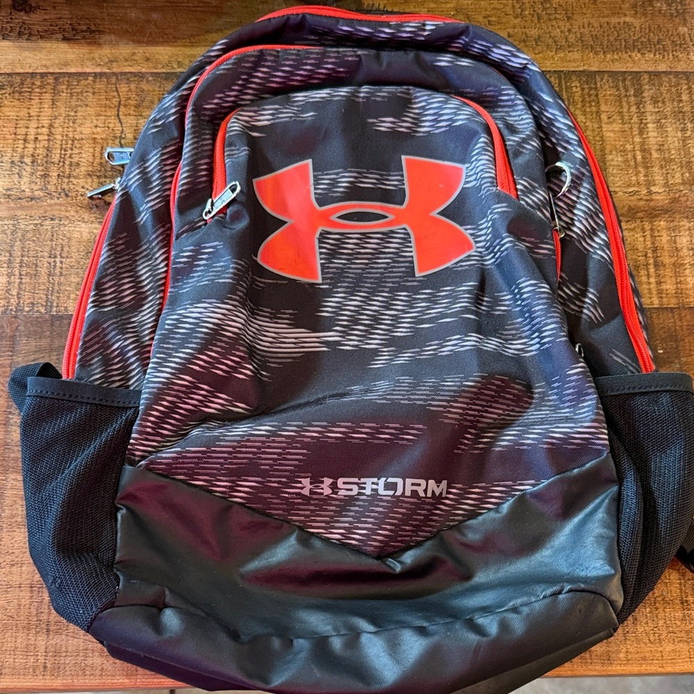 Under Armour Black and Red Storm Backpack